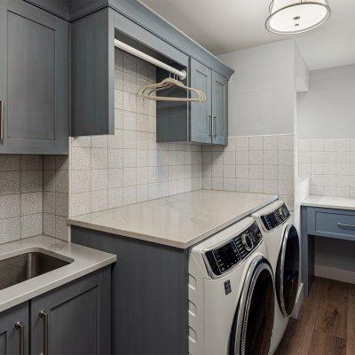 Laundry room with lake view